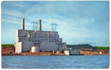Text on back reads, "VEPCO - One of the largest electric plants of its kind. 14 miles from Davis on Route 93."