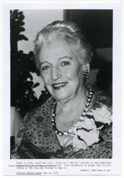 Pearl Buck poses for her new book, "China As I See It."