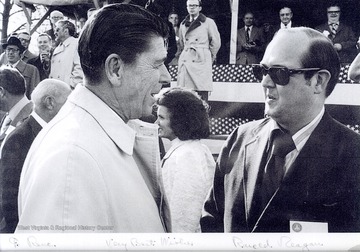 Rene Henry with California Gov. Ronald Reagan at The Republican Governor's Conference in Indiana.