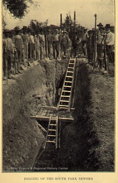 Taken in 1900(?). Digging South Park Sewer.