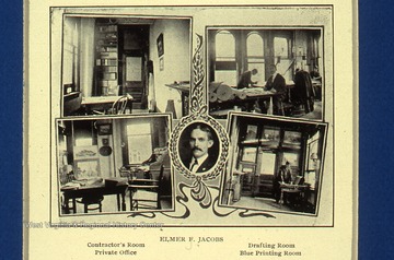 Taken in 1903. Elmer Jacobs & his office.