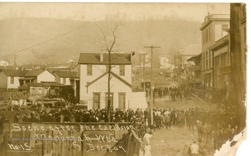 A postcard showing the scene at Monongah after the mine explosion.