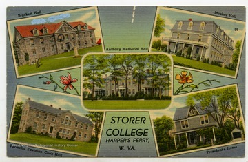 A postcard of a few buildings at Storer College in Harper's Ferry, W.Va.