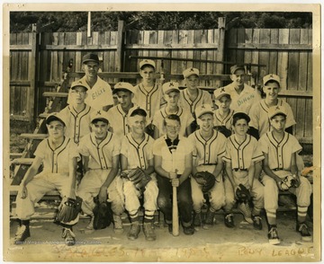 The members of the 1955 "Yagles" baseball team.