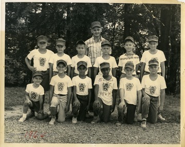 The 1964 Morgantown Little League baseball team with Coach Westerman. 