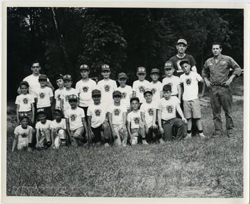 A photo of the I.O.O.F Little League baseball team.