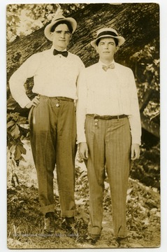 Willis Hatfield with one of his son's acquaintances.
